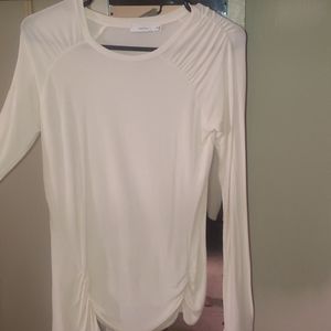 Silk white long sleeve shirt